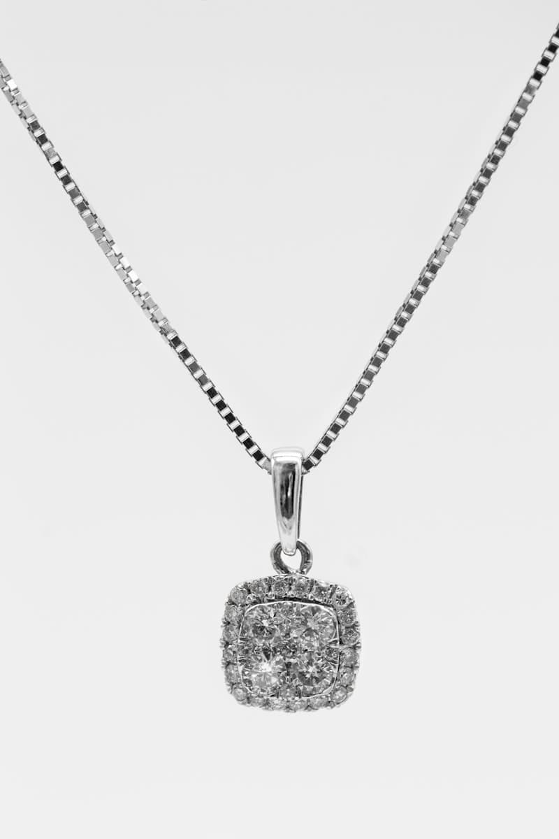 Dije Punto — Oro blanco 14k, 0.30 ct