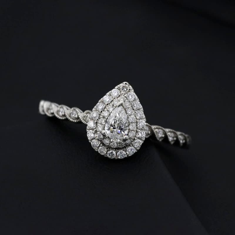Rotonda No. I — Oro blanco 18k, Pera 1.4 ct